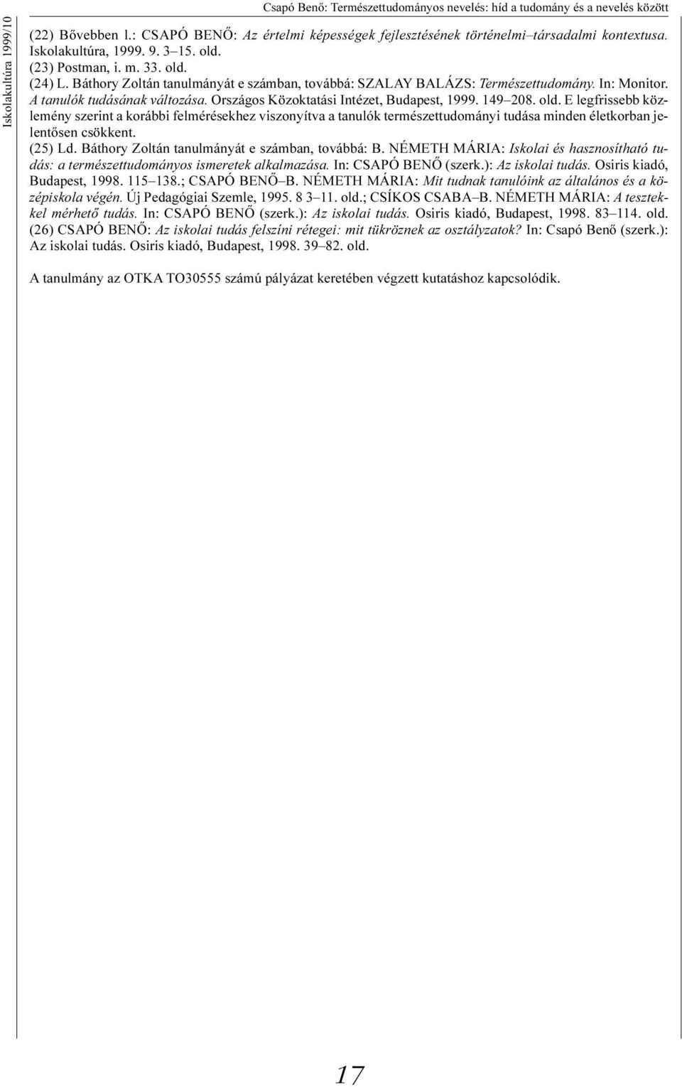 Országos Közoktatási Intézet, Budapest, 1999. 149 208. old.