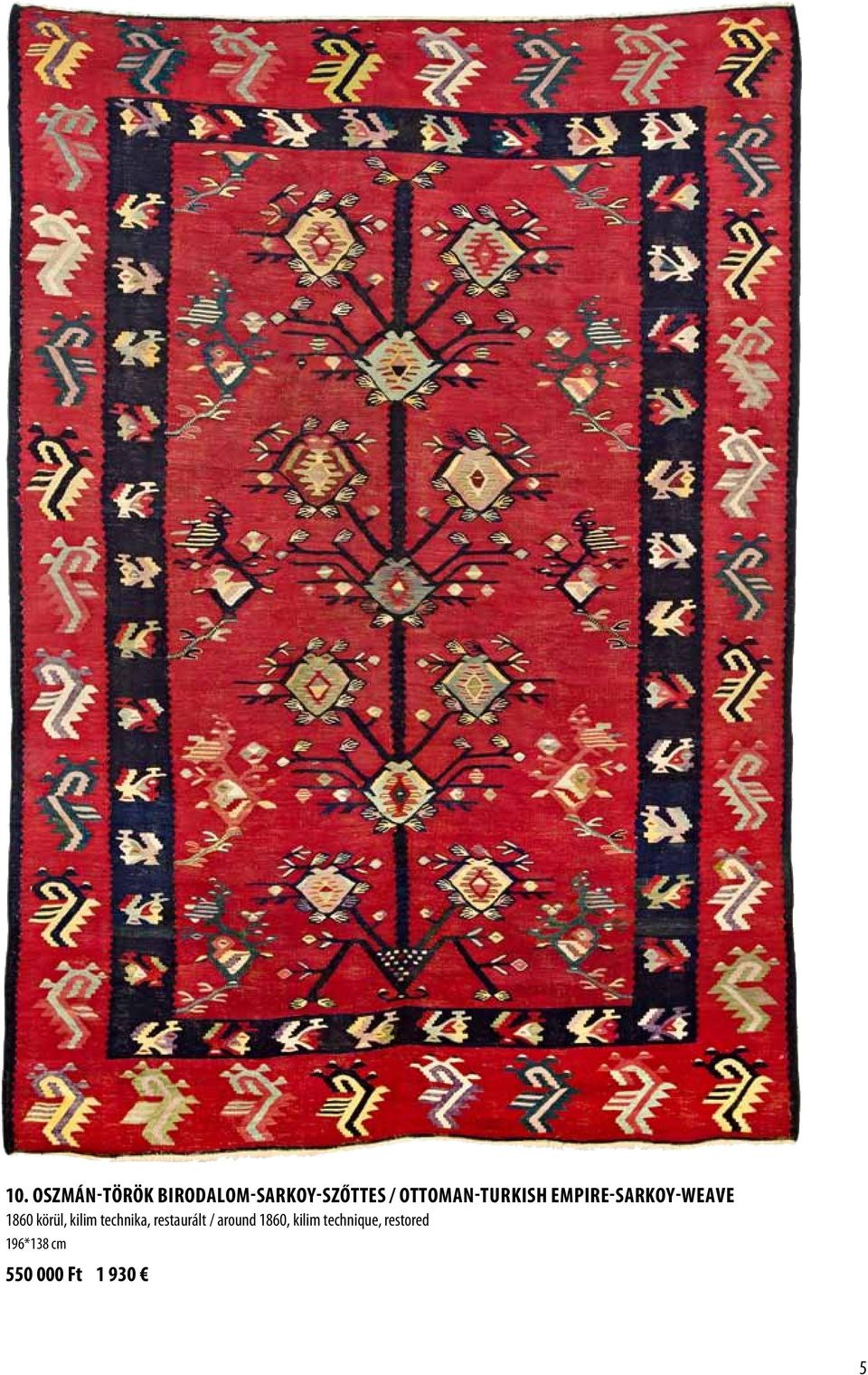 kilim technika, restaurált / around 1860, kilim