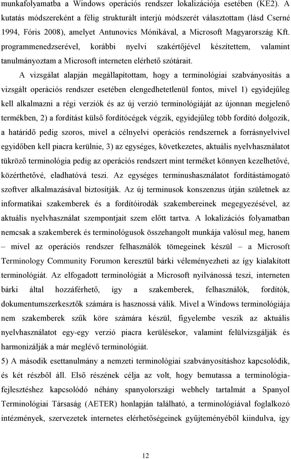 programmenedzserével, korábbi nyelvi szakértőjével készítettem, valamint tanulmányoztam a Microsoft interneten elérhető szótárait.