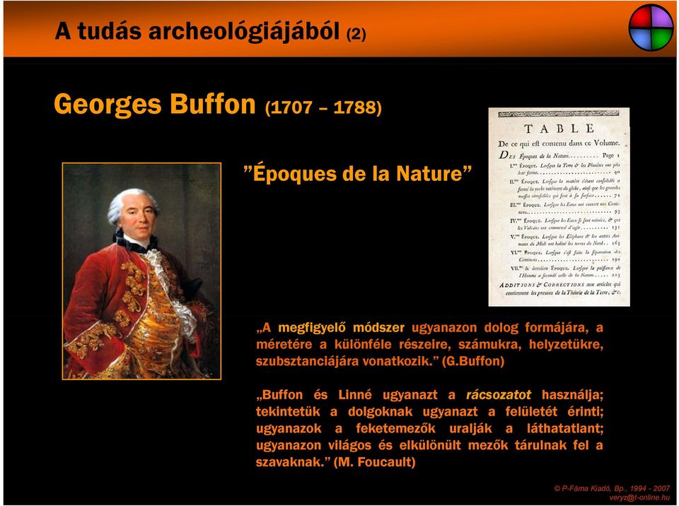Buffon) Buffon és Linné ugyanazt a rácsozatot használja; tekintetük a dolgoknak ugyanazt a felületét érinti;