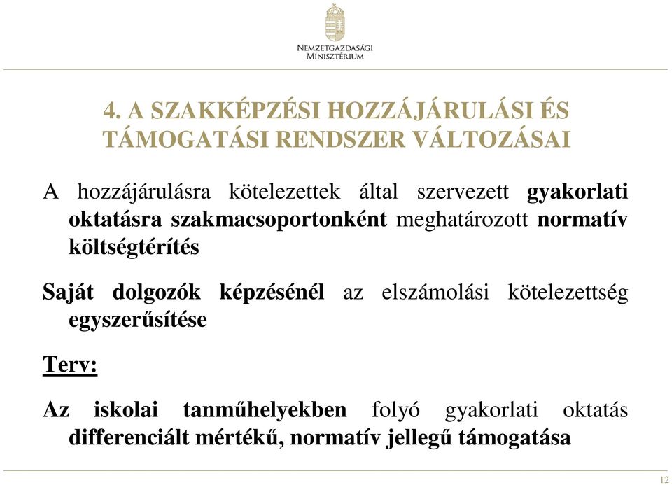 normatív költségtérítés Saját dolgozók képzésénél az elszámolási kötelezettség