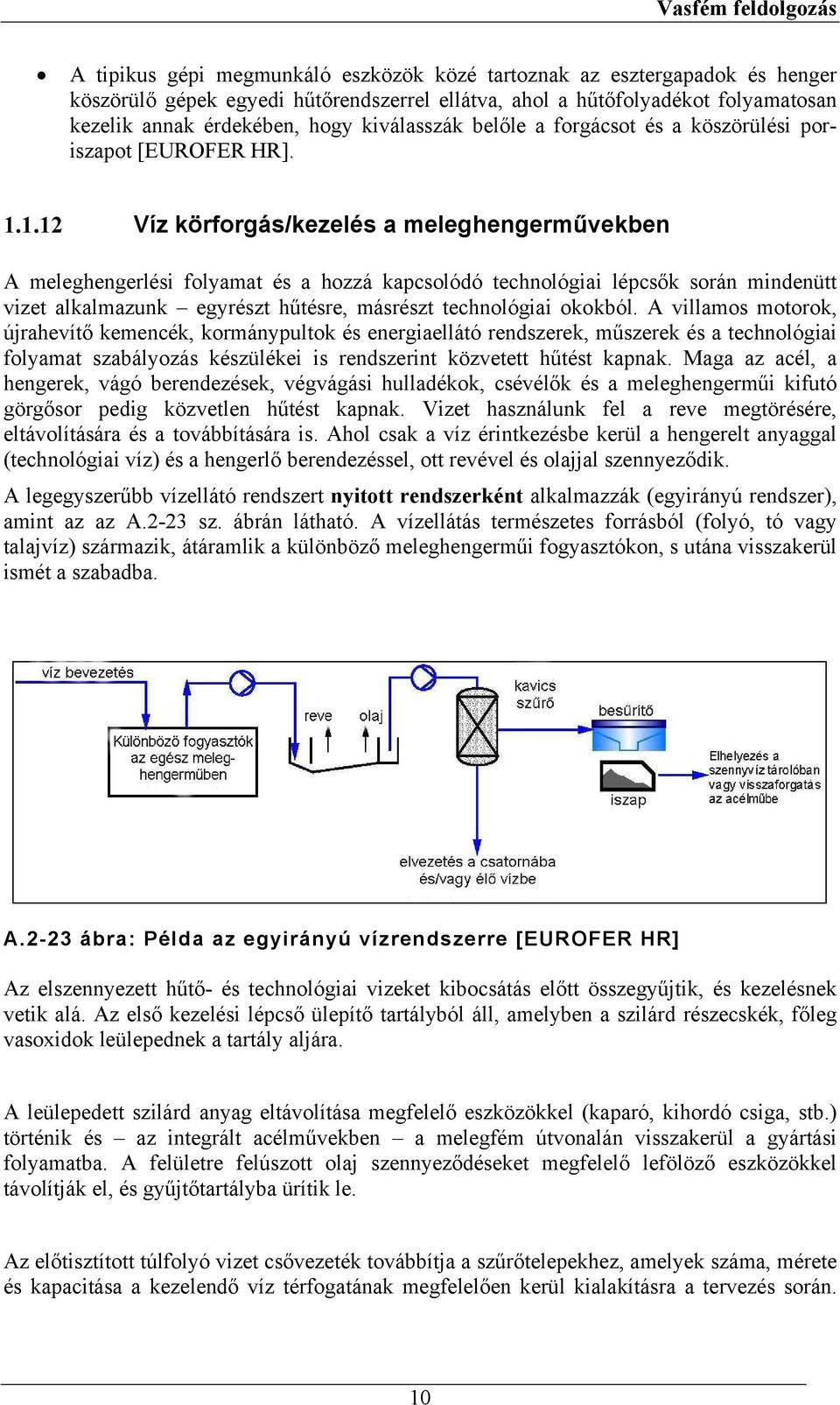 1.12 Víz körforgás/kezelés a meleghengerművekben A meleghengerlési folyamat és a hozzá kapcsolódó technológiai lépcsők során mindenütt vizet alkalmazunk egyrészt hűtésre, másrészt technológiai