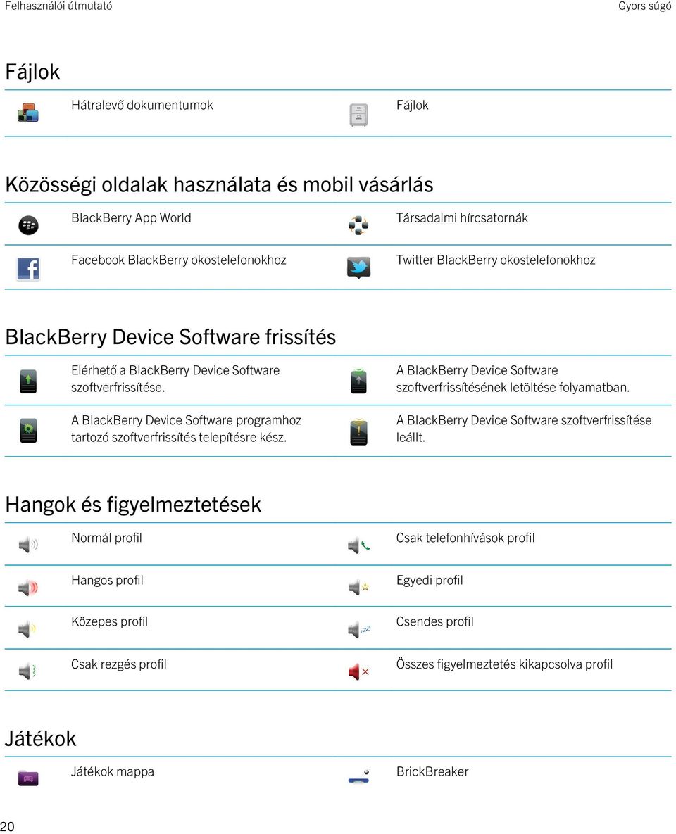 A BlackBerry Device Software programhoz tartozó szoftverfrissítés telepítésre kész. A BlackBerry Device Software szoftverfrissítésének letöltése folyamatban.