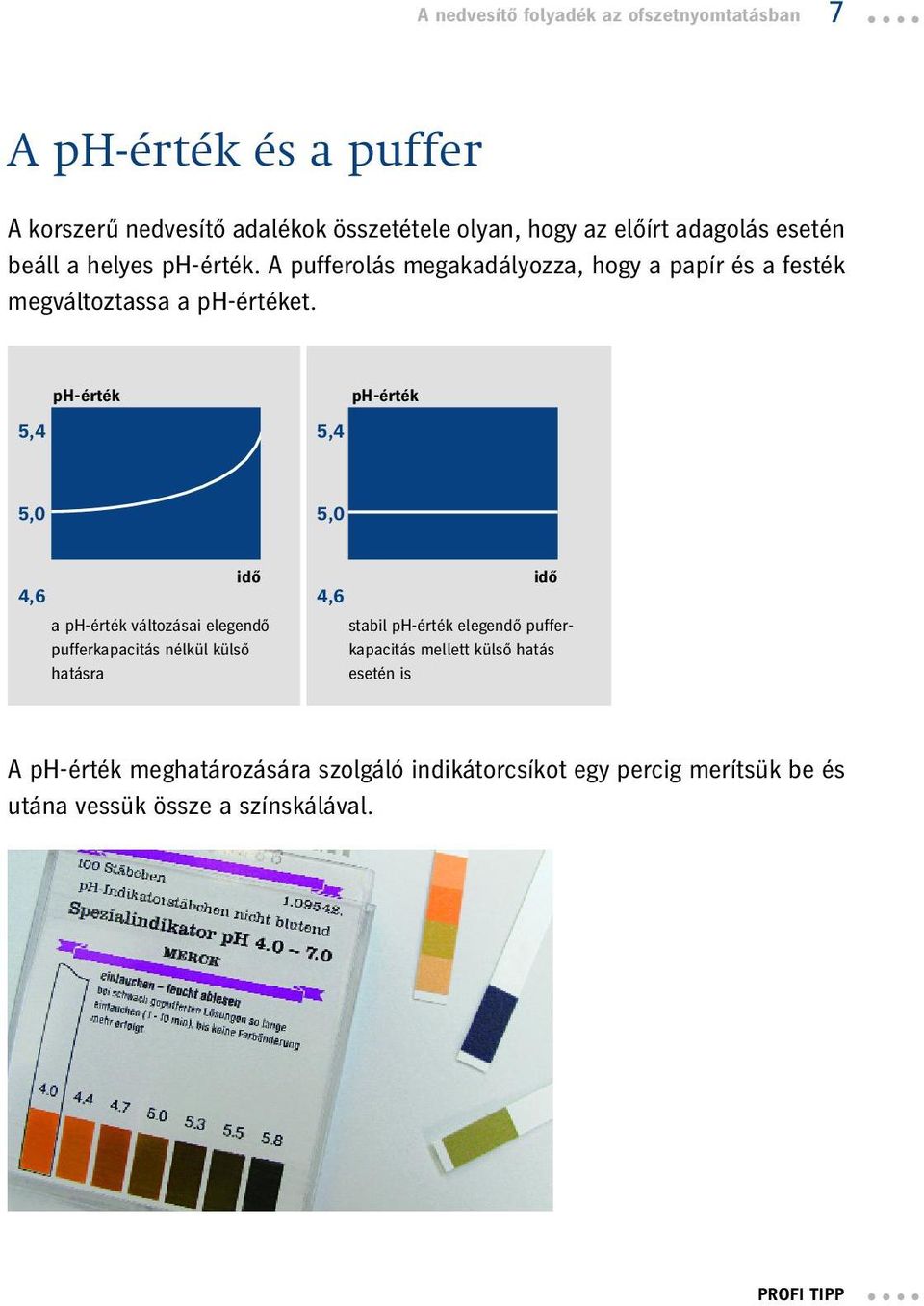 ph-érték 5,4 5,4 ph-érték 5,0 5,0 4,6 idő a ph-érték változásai elegendő pufferkapacitás nélkül külső hatásra 4,6 idő stabil ph-érték