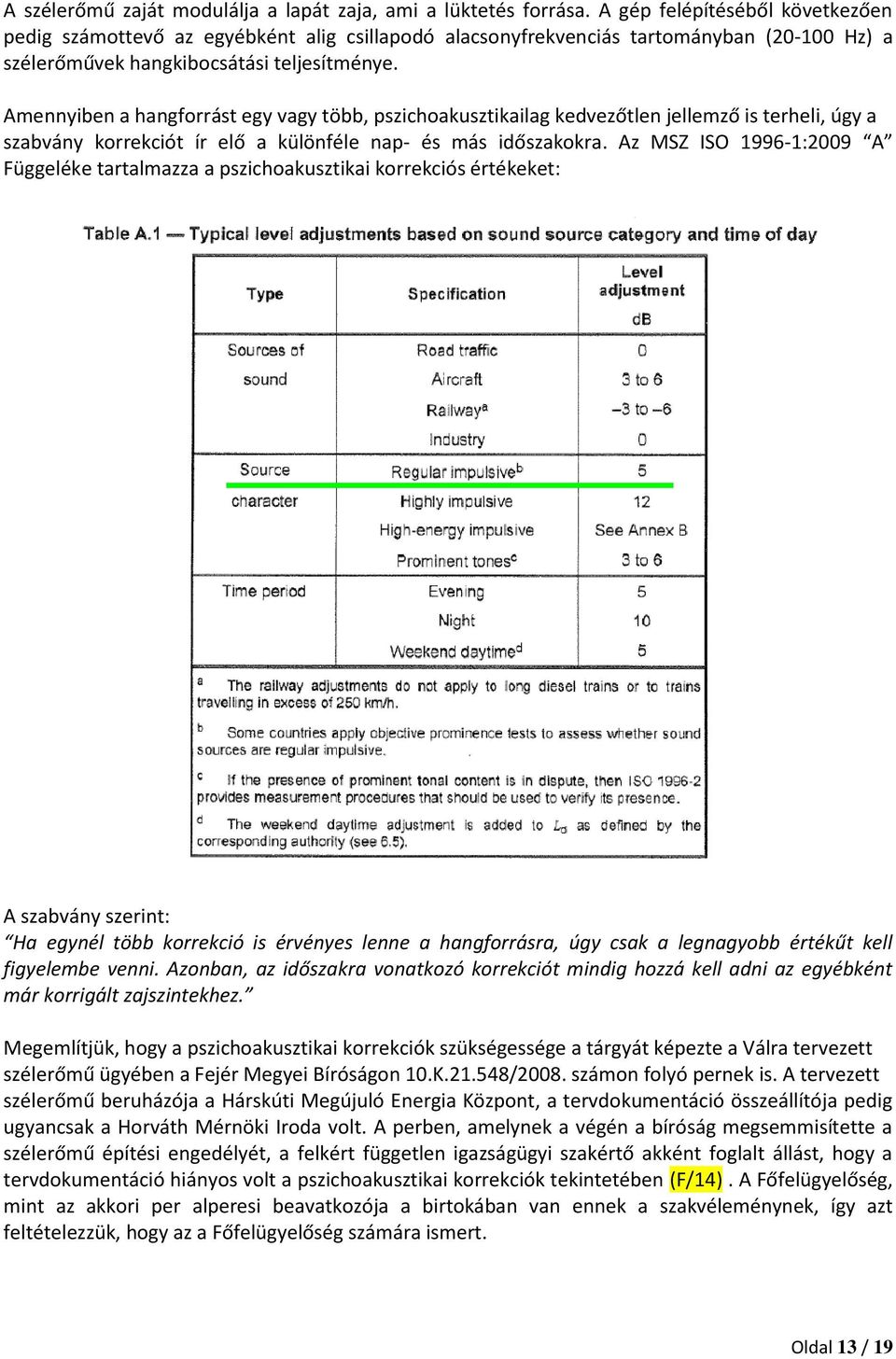 Amennyiben a hangforrást egy vagy több, pszichoakusztikailag kedvezőtlen jellemző is terheli, úgy a szabvány korrekciót ír elő a különféle nap- és más időszakokra.