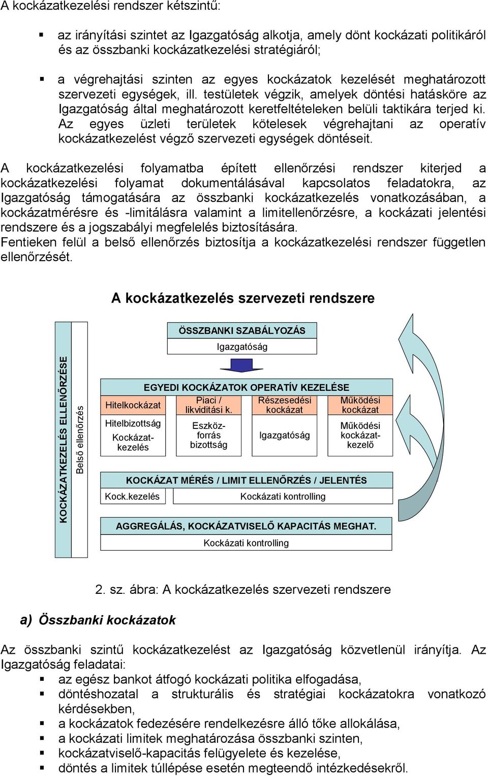 Az egyes üzleti területek kötelesek végrehajtani az operatív kockázatkezelést végző szervezeti egységek döntéseit.