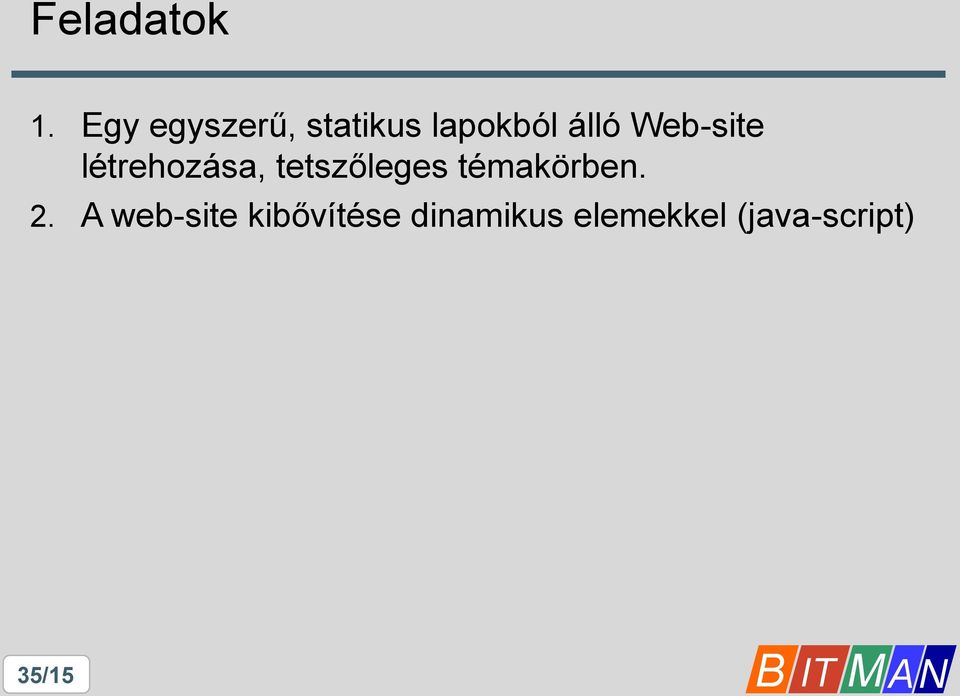 Web-site létrehozása, tetszőleges