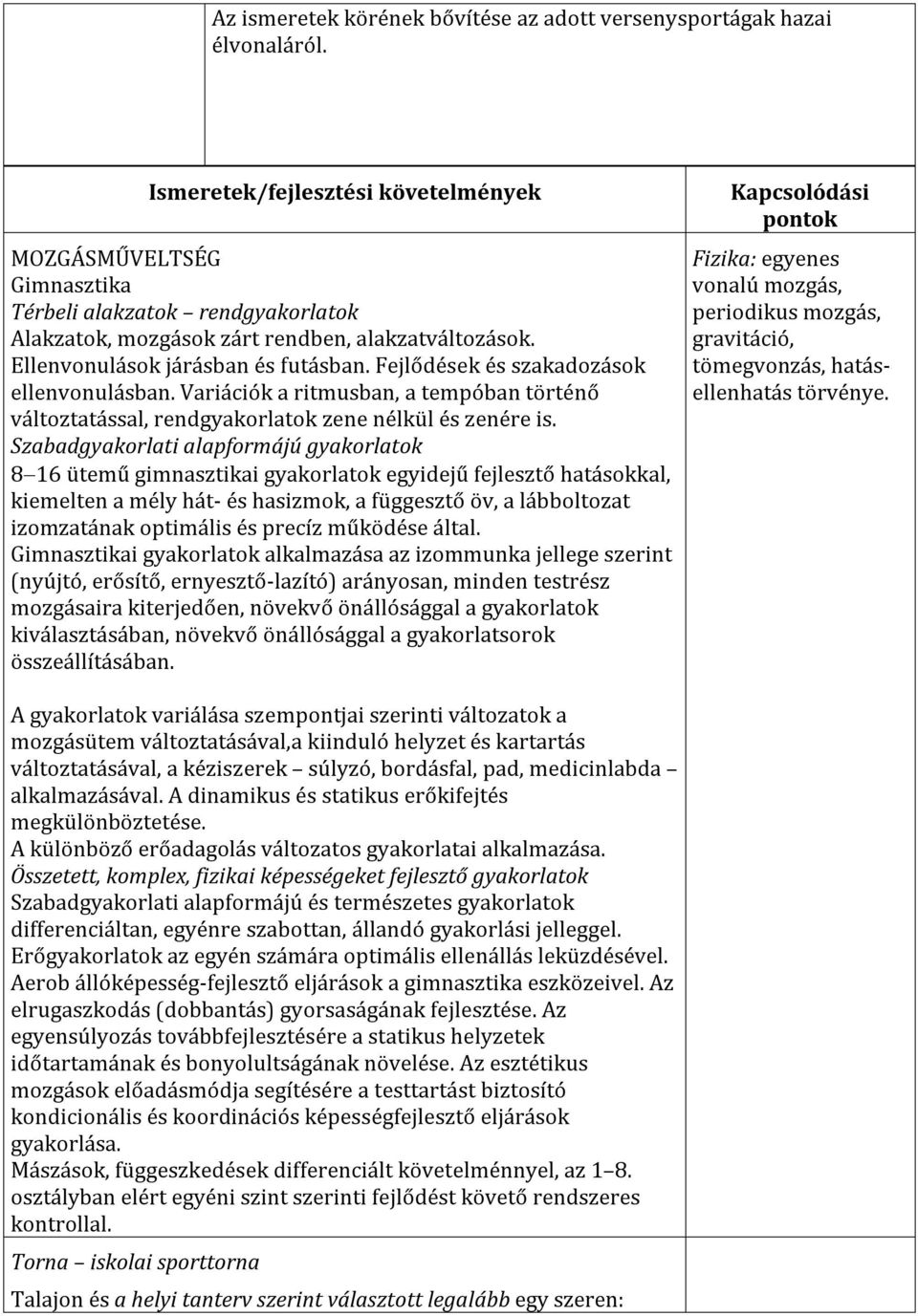 Fejlődések és szakadozások ellenvonulásban. Variációk a ritmusban, a tempóban történő változtatással, rendgyakorlatok zene nélkül és zenére is.