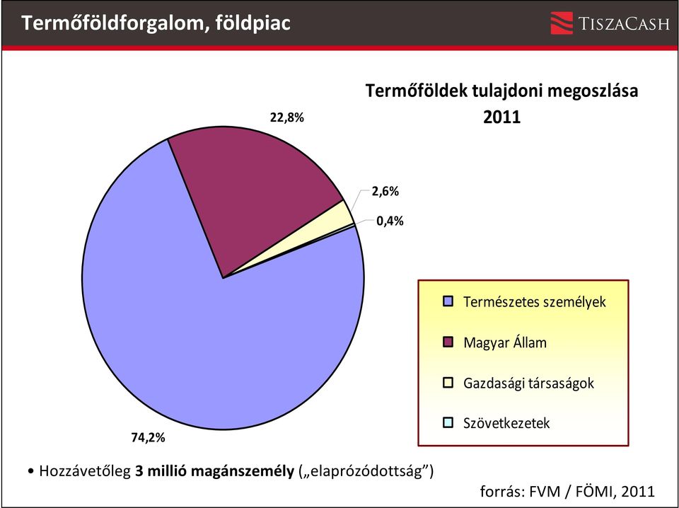 társaságok 74,2% Hozzávetőleg 3 millió magánszemély