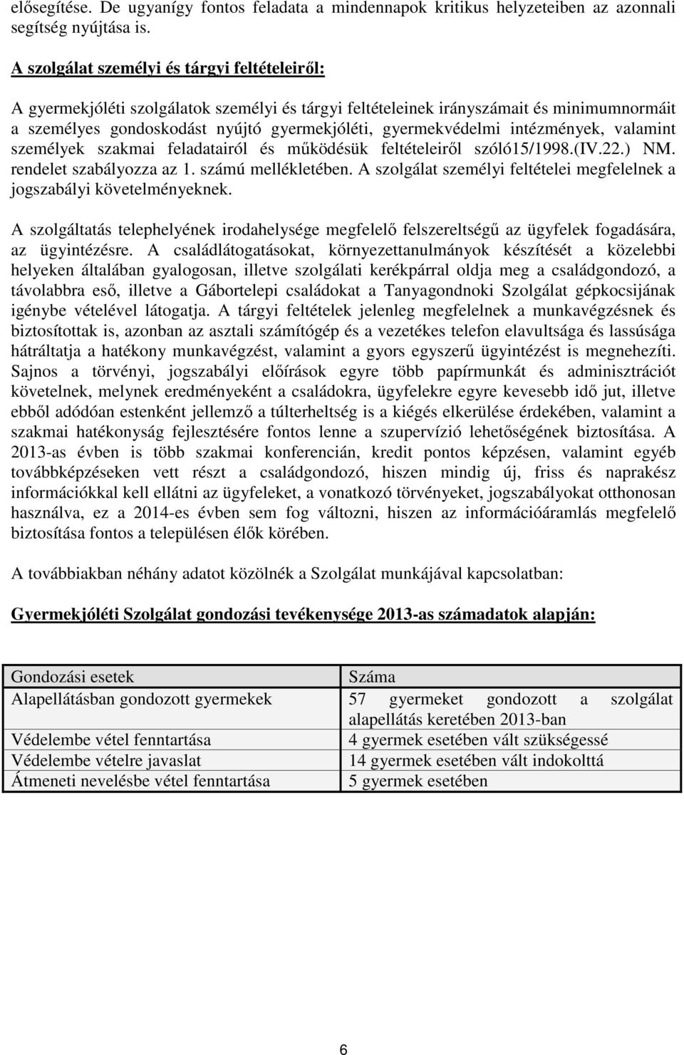 intézmények, valamint személyek szakmai feladatairól és működésük feltételeiről szóló15/1998.(iv.22.) NM. rendelet szabályozza az 1. számú mellékletében.