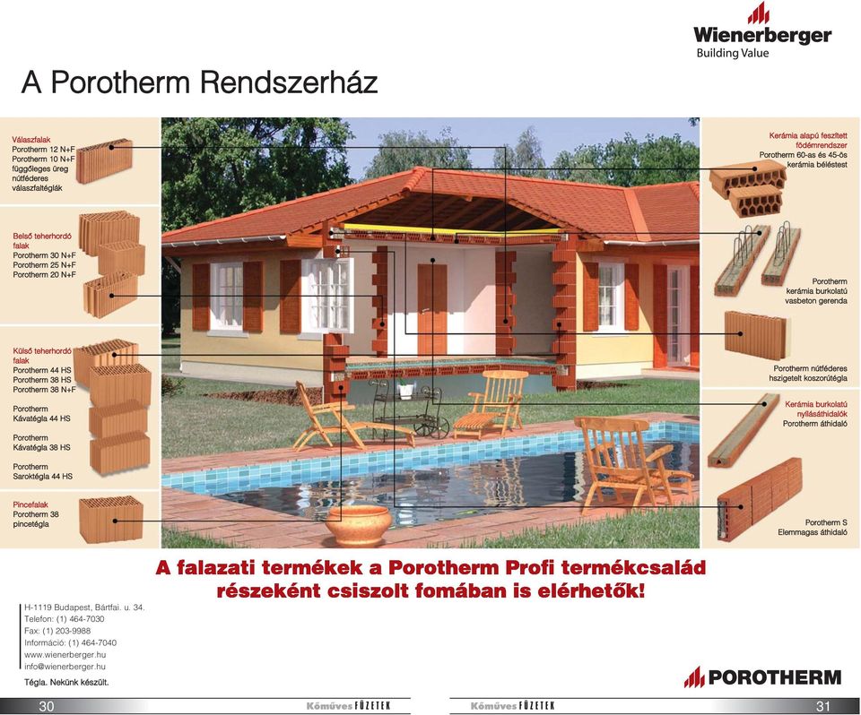 Porotherm Kávatégla 44 HS Porotherm Kávatégla 38 HS Porotherm nútféderes hszigetelt koszorútégla Kerámia burkolatú nyílásáthidalók Porotherm áthidaló Porotherm Saroktégla 44 HS Pincefalak Porotherm