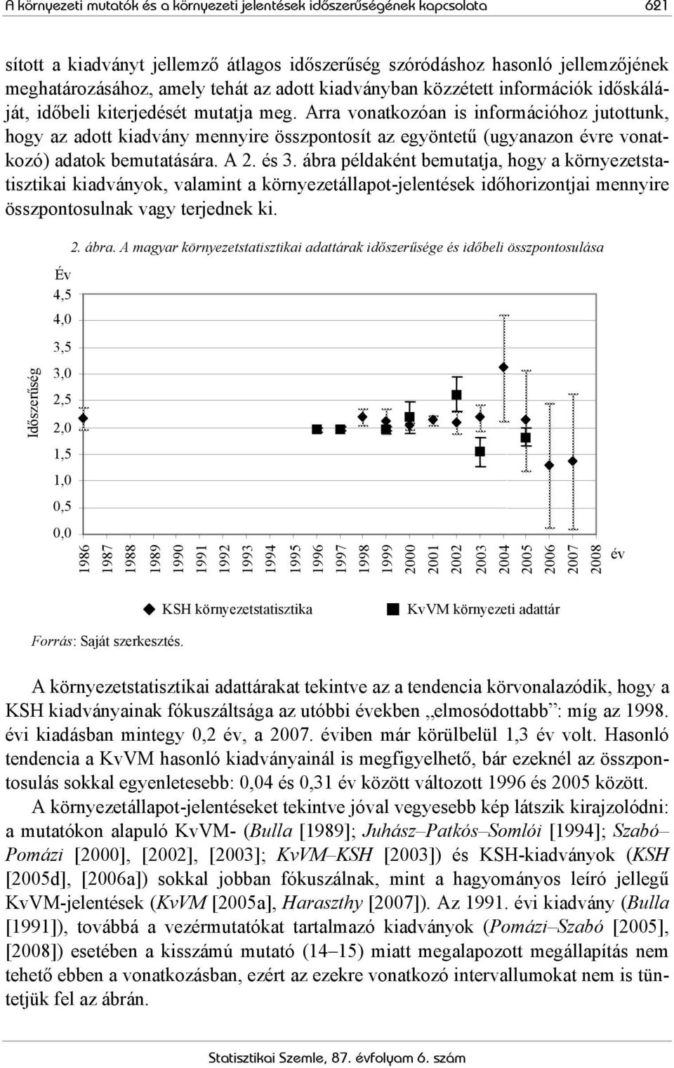 Arra vonatkozóan is információhoz jutottunk, hogy az adott kiadvány mennyire összpontosít az egyöntetű (ugyanazon évre vonatkozó) adatok bemutatására. A 2. és 3.