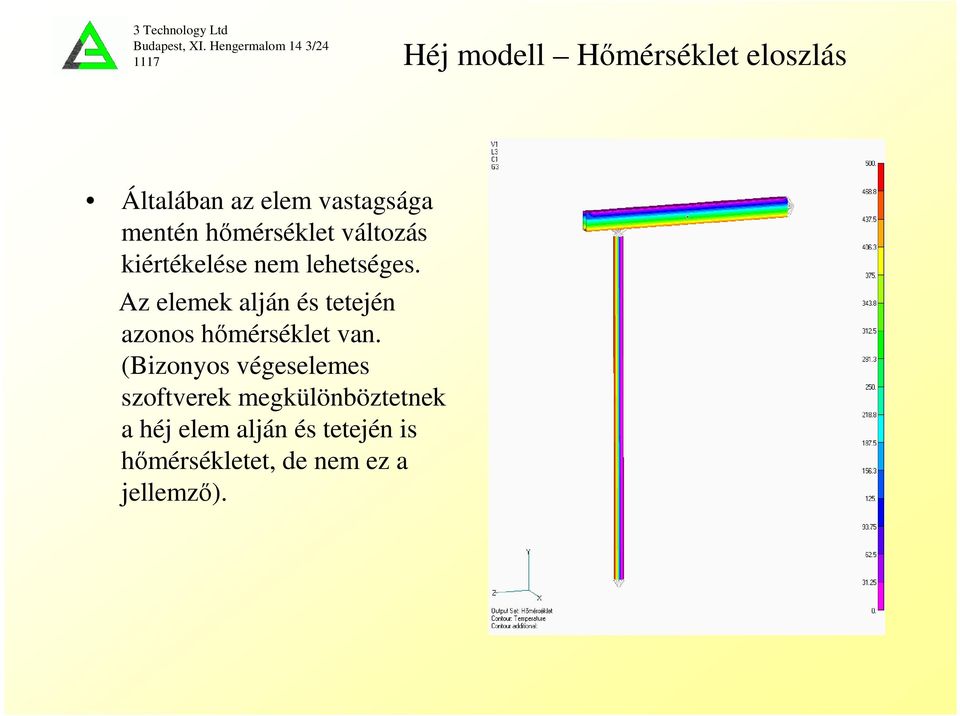 Az elemek alján és tetején azonos hőmérséklet van.