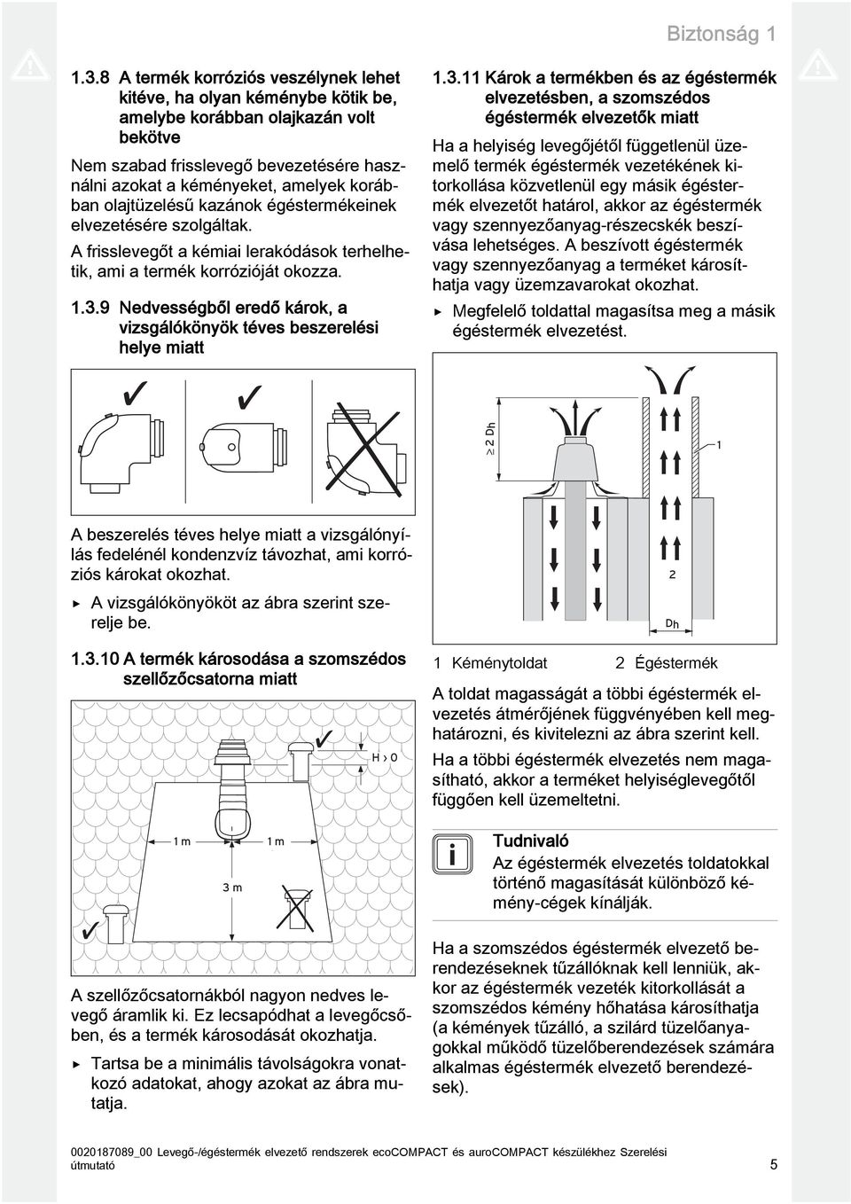 olajtüzelésű kazánok égéstermékeinek elvezetésére szolgáltak. A frisslevegőt a kémiai lerakódások terhelhetik, ami a termék korrózióját okozza.