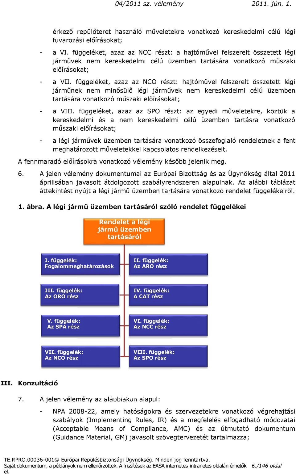 függeléket, azaz az NCO részt: hajtóművel felszerelt összetett légi járműnek nem minősülő légi járművek nem kereskedelmi célú üzemben tartására vonatkozó műszaki előírásokat; - a VIII.