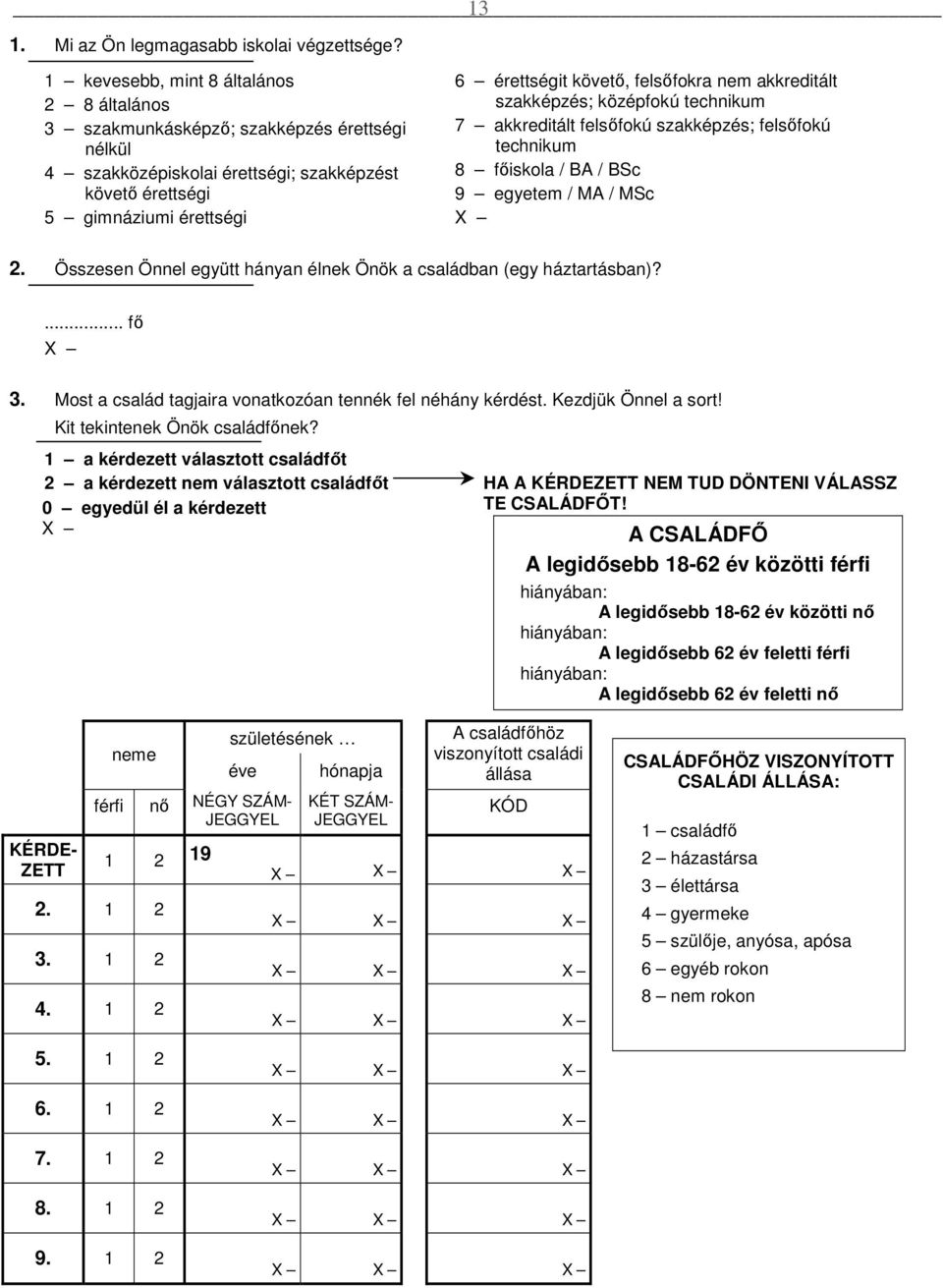 felsıfokra nem akkreditált szakképzés; középfokú technikum 7 akkreditált felsıfokú szakképzés; felsıfokú technikum 8 fıiskola / BA / BSc 9 egyetem / MA / MSc X 2.