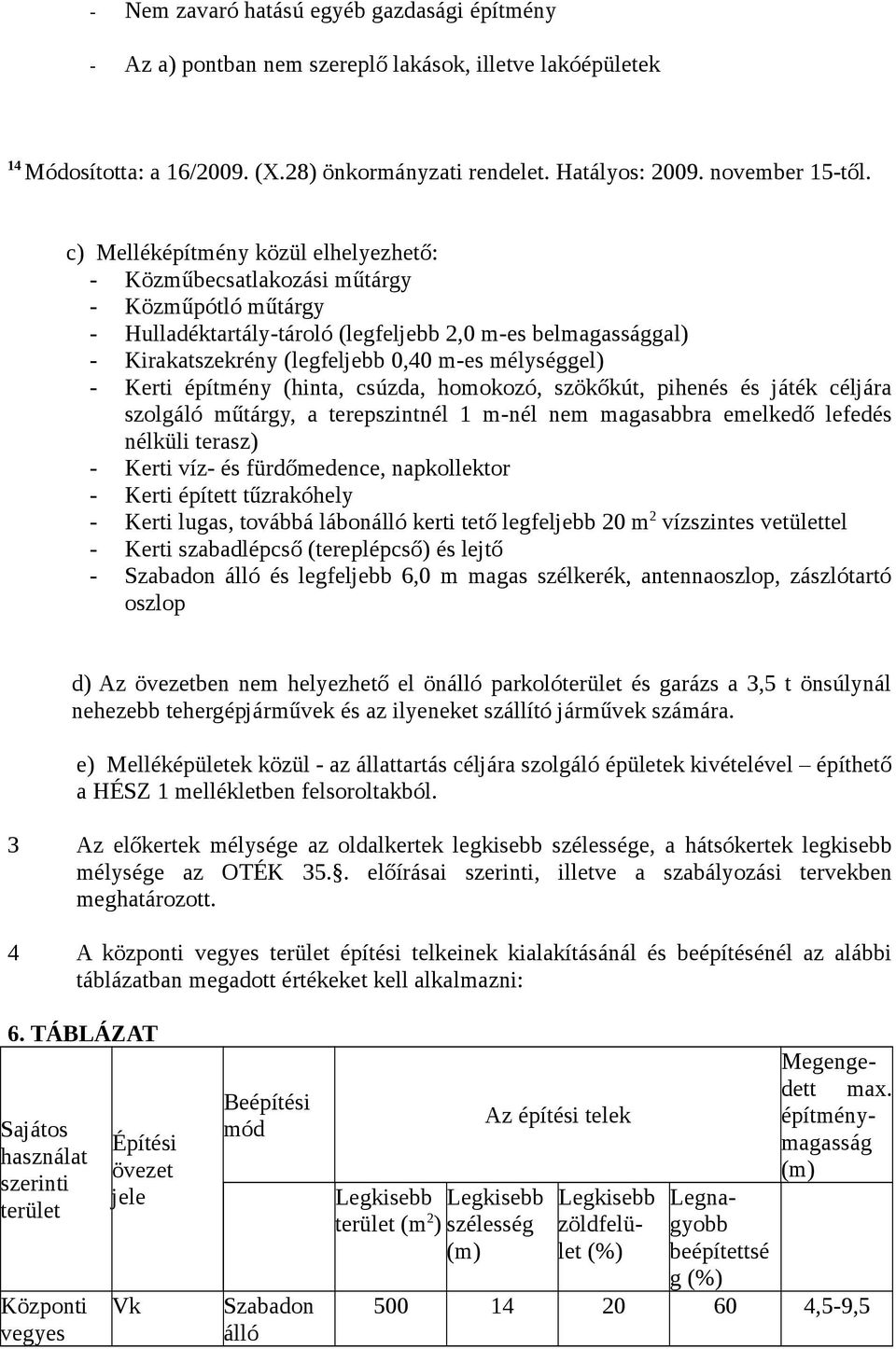 mélységgel) - Kerti építmény (hinta, csúzda, homokozó, szökőkút, pihenés és játék céljára szolgáló műtárgy, a terepszintnél 1 m-nél nem magasabbra emelkedő lefedés nélküli terasz) - Kerti víz- és