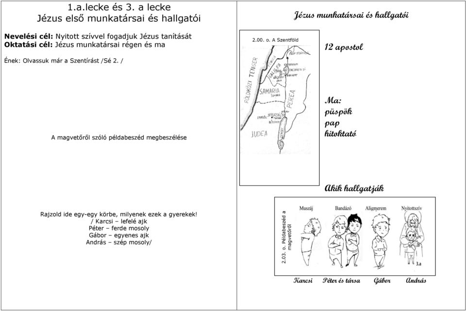 munkatársai régen és ma Jézus munkatársai és hallgatói 12 apostol Ének: Olvassuk már a Szentírást /Sé 2.