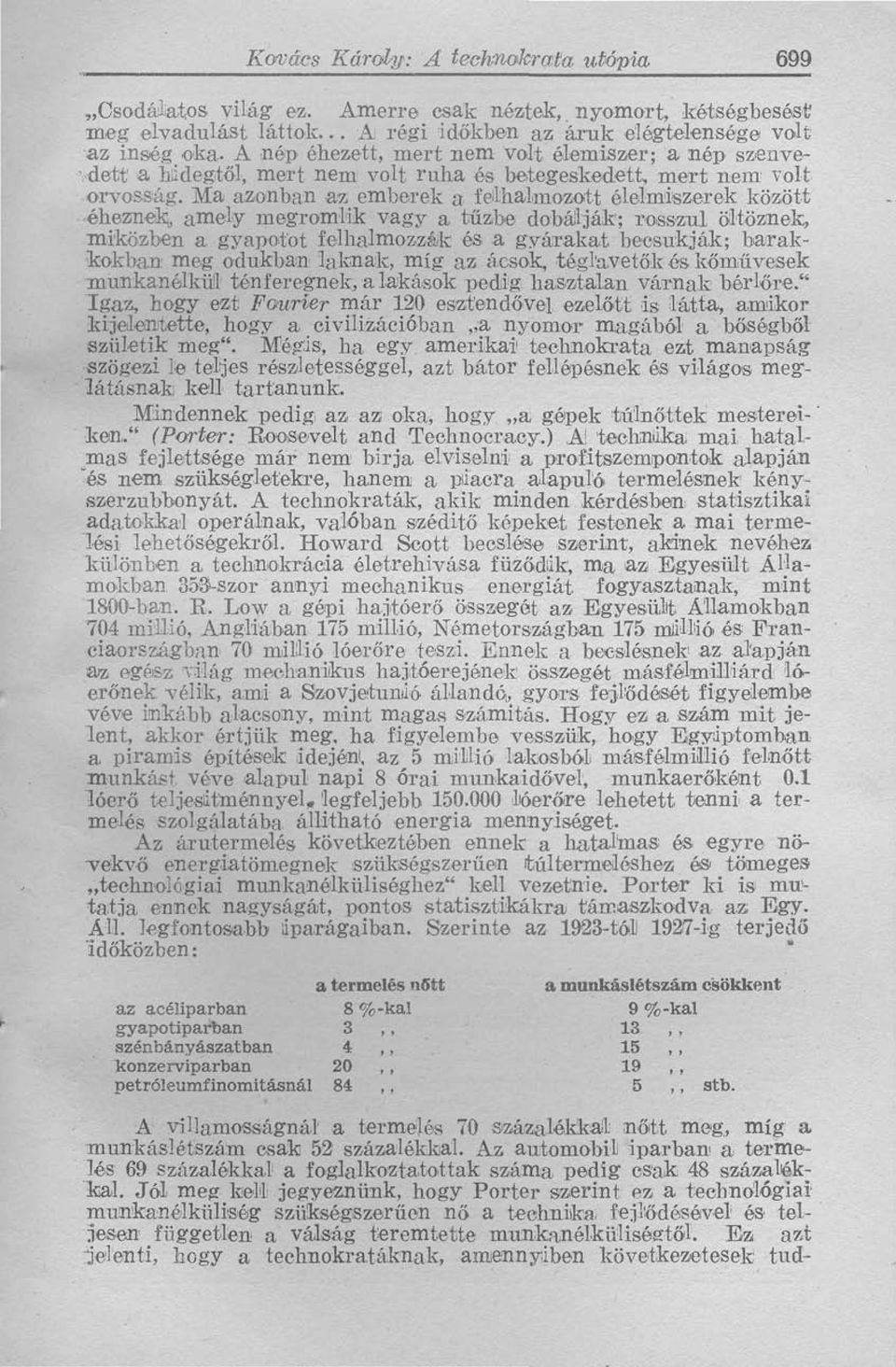 Ma azonban az emberek a felhalmozott élelmiszerek között éheznek, amely megromlik vagy a tűzbe dobálják; rosszul öltöznek, miközben a gyapotot felhalmozzák és a gyárakat becsukják; barakkokban meg