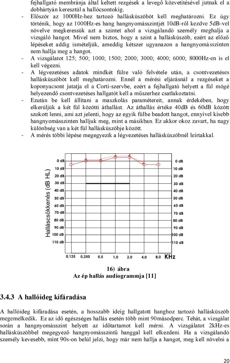 Mivel nem biztos, hogy a szint a hallásküszöb, ezért az előző lépéseket addig ismételjük, ameddig kétszer ugyanazon a hangnyomásszinten nem hallja meg a hangot.