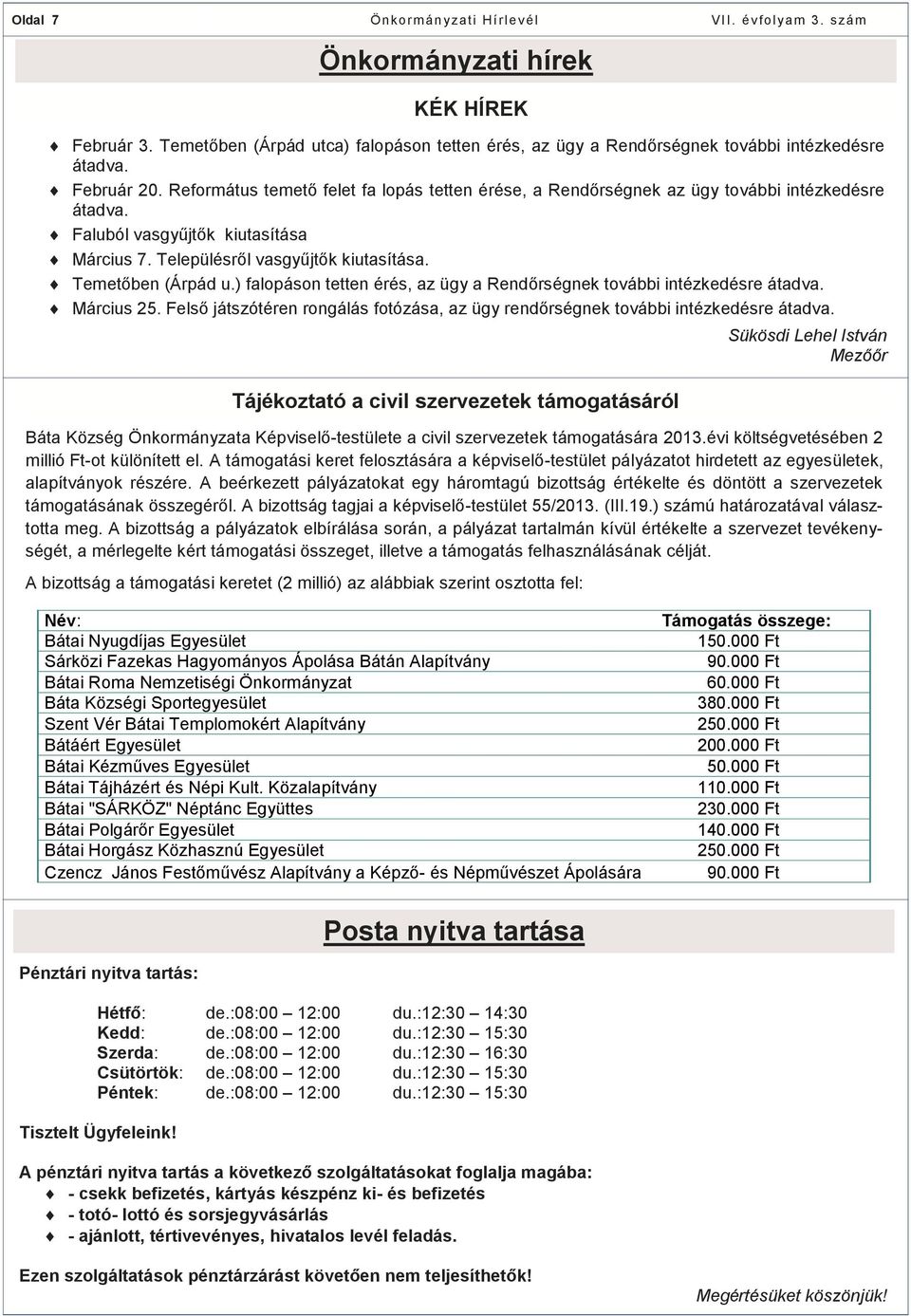 ) falopáson tetten érés, az ügy a Rendőrségnek további intézkedésre átadva. Március 25. Felső játszótéren rongálás fotózása, az ügy rendőrségnek további intézkedésre átadva.