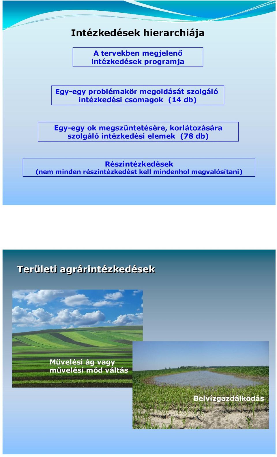 szolgáló intézkedési elemek (78 db) Részintézkedések (nem minden részintézkedést kell