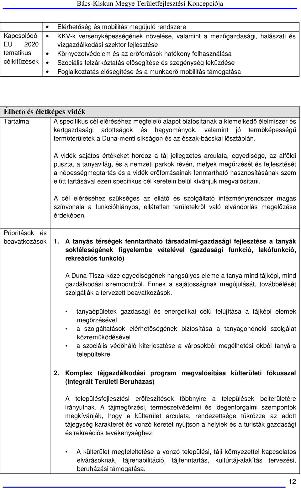 életképes vidék Tartalma A specifikus cél eléréséhez megfelelő alapot biztosítanak a kiemelkedő élelmiszer és kertgazdasági adottságok és hagyományok, valamint jó termőképességű termőterületek a