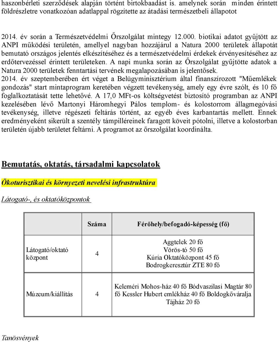 biotikai adatot gyűjtött az ANPI működési területén, amellyel nagyban hozzájárul a Natura 2000 területek állapotát bemutató országos jelentés elkészítéséhez és a természetvédelmi érdekek