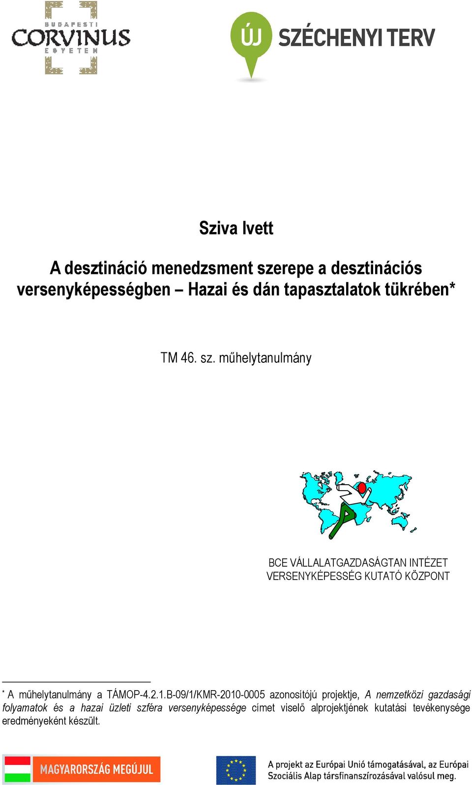 mőhelytanulmány BCE VÁLLALATGAZDASÁGTAN INTÉZET VERSENYKÉPESSÉG KUTATÓ KÖZPONT * A mőhelytanulmány a TÁMOP-4.