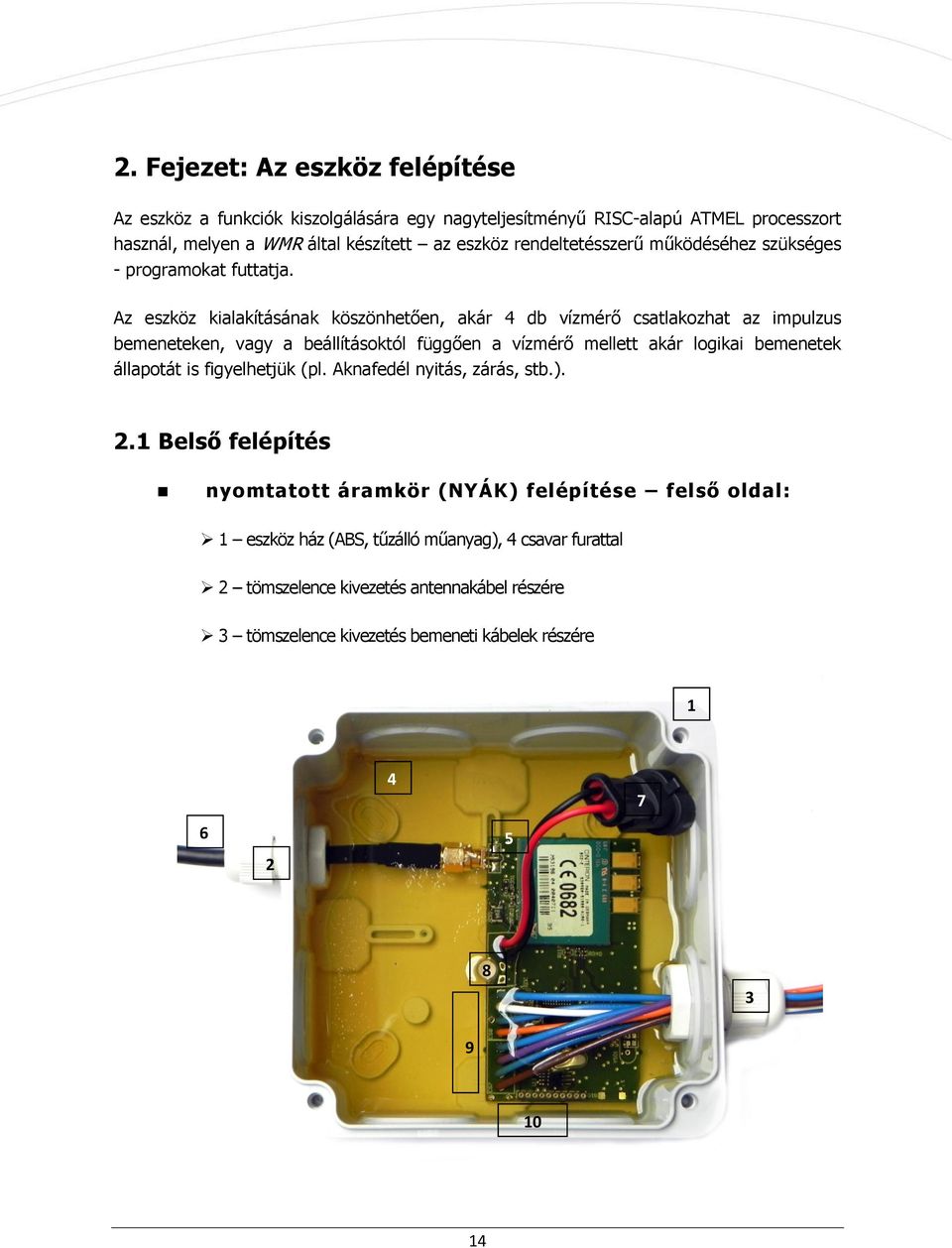 Az eszköz kialakításának köszönhetően, akár 4 db vízmérő csatlakozhat az impulzus bemeneteken, vagy a beállításoktól függően a vízmérő mellett akár logikai bemenetek állapotát