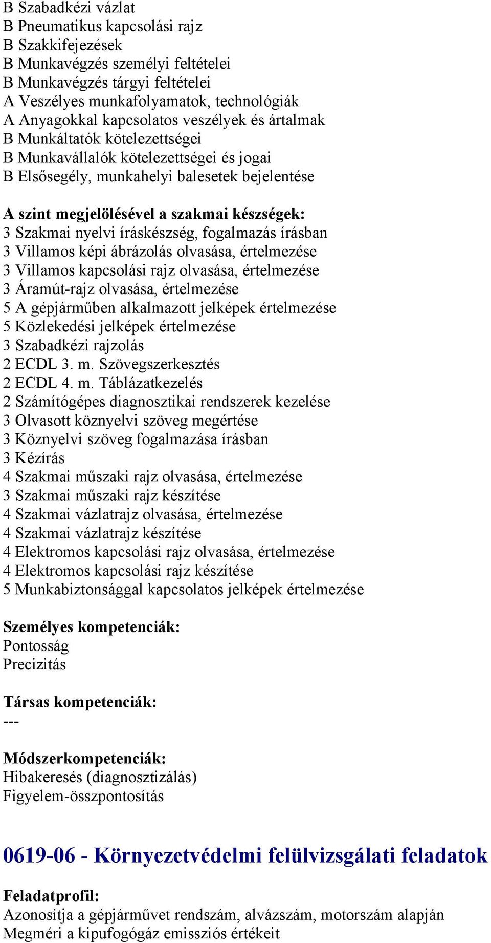 képi ábrázlás lvasása, értelmezése 3 Villams kapcslási rajz lvasása, értelmezése 3 Áramút-rajz lvasása, értelmezése 5 A gépjárműben alkalmaztt jelképek értelmezése 5 Közlekedési jelképek értelmezése