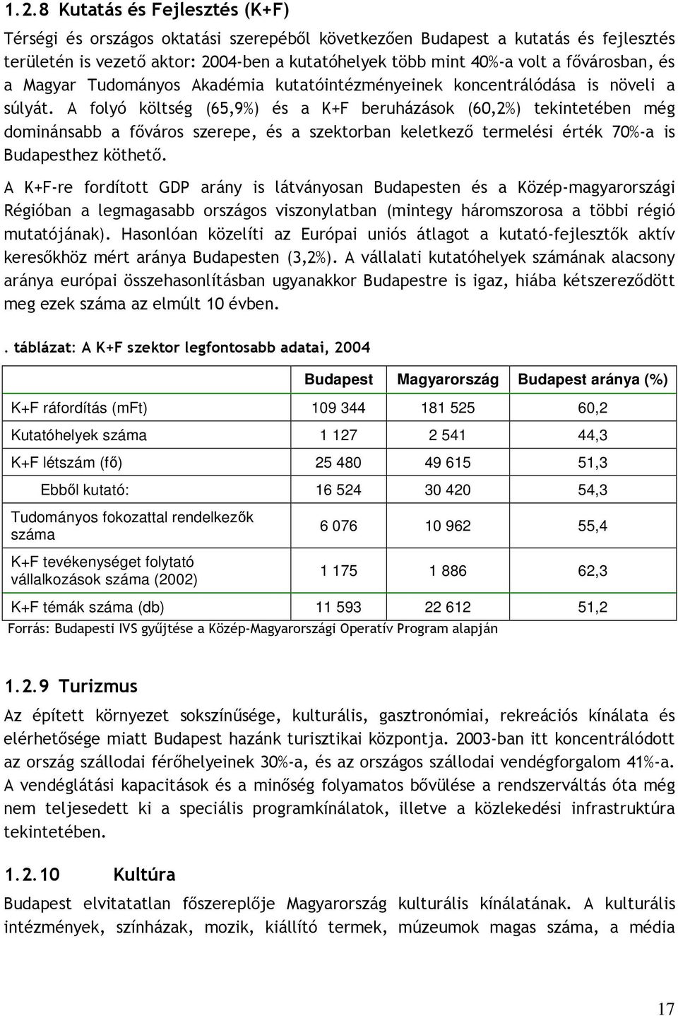 A folyó költség (65,9%) és a K+F beruházások (60,2%) tekintetében még dominánsabb a fıváros szerepe, és a szektorban keletkezı termelési érték 70%-a is Budapesthez köthetı.