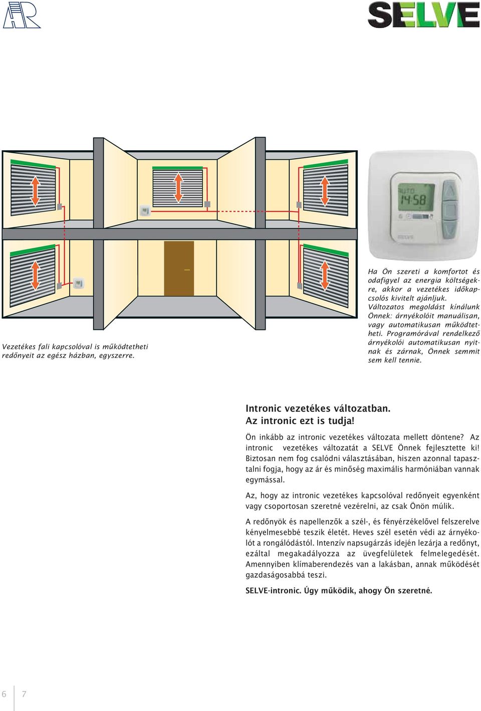 Intronic vezetékes vátozatban. Az intronic ezt is tudja! Ön inkább az intronic vezetékes vátozata meett döntene? Az intronic vezetékes vátozatát a SELVE Önnek fejesztette ki!