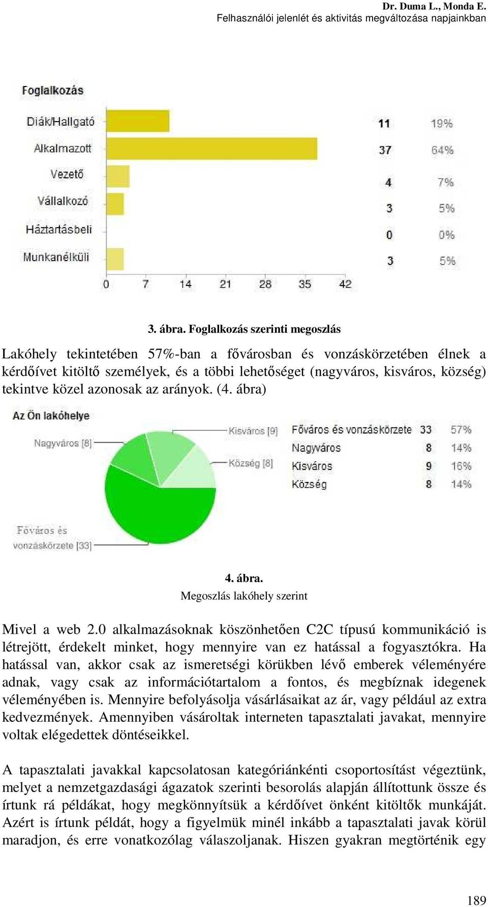 azonosak az arányok. (4. ábra) 4. ábra. Megoszlás lakóhely szerint Mivel a web 2.