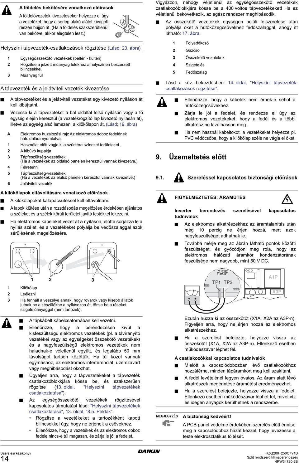 Ha ez véletlenül bekövetkezik, az egész rendszer meghibásodik. Az összekötő vezetékek egységen belüli felszerelése után pólyálja őket a hűtőközegcsövekhez fedőszalaggal, ahogy itt látható: 7. ábra.