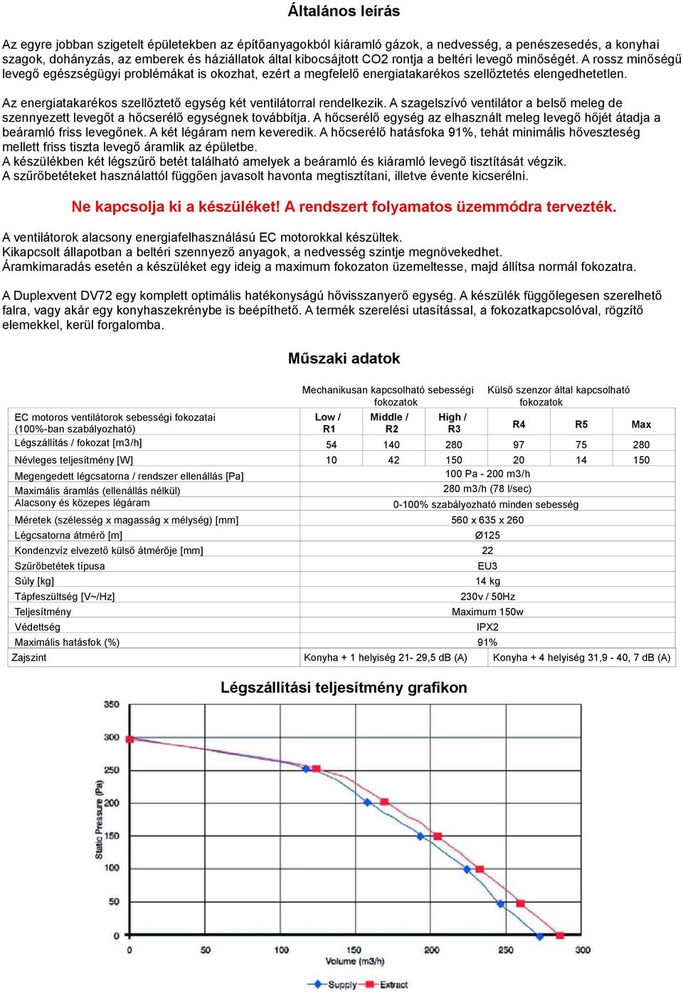 Az energiatakarékos szellőztető egység két ventilátorral rendelkezik. A szagelszívó ventilátor a belső meleg de szennyezett levegőt a hőcserélő egységnek továbbítja.