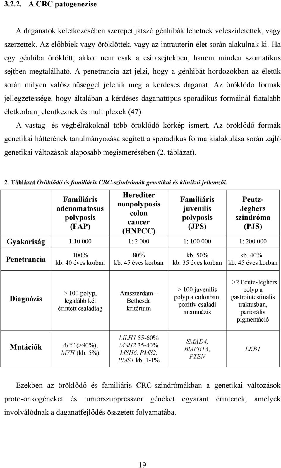 A penetrancia azt jelzi, hogy a génhibát hordozókban az életük során milyen valószínűséggel jelenik meg a kérdéses daganat.