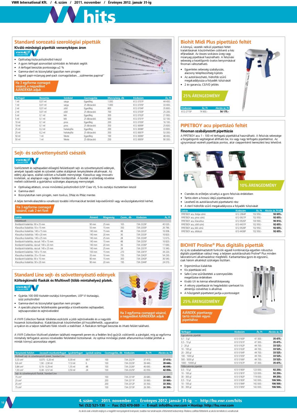 adjuk Térfogat Beosztás Színkód Csomagolás Mennyiség, db Kódszám Ár, Ft 1 ml 0,01 ml sárga Egyedileg 1.000 612-3707P 44 400.- 1 ml 0,01 ml sárga 25 db/zacskó 1.000 612-3705P 33 400.