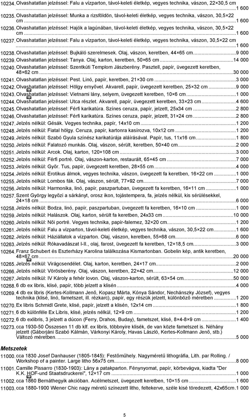 Olvashatatlan jelzéssel: Hajók a lagúnában, távol-keleti életkép, vegyes technika, vászon, 30,5 22 cm...1 600 10237.