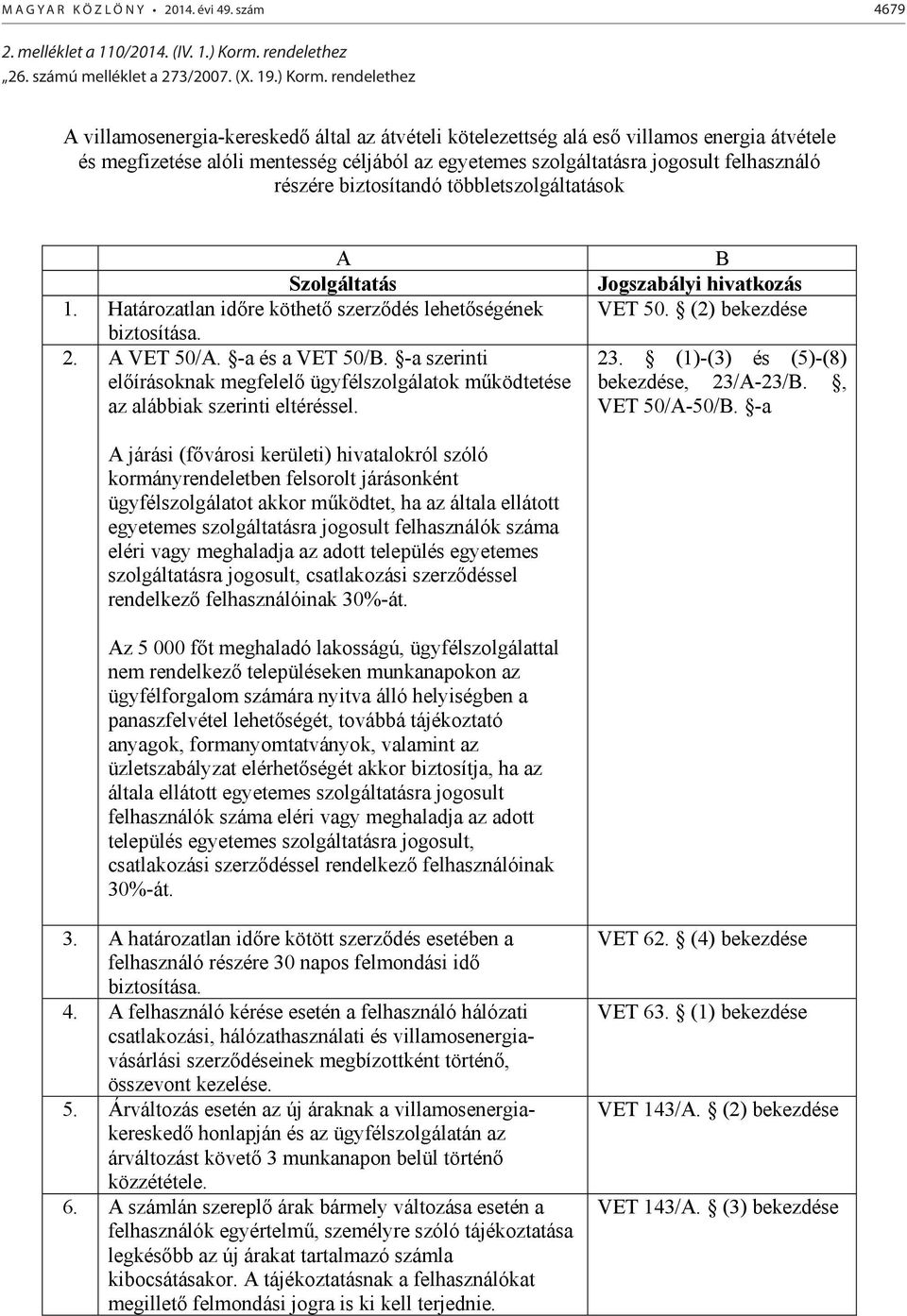 rendelethez A villamosenergia-kereskedő által az átvételi kötelezettség alá eső villamos energia átvétele és megfizetése alóli mentesség céljából az egyetemes szolgáltatásra jogosult felhasználó