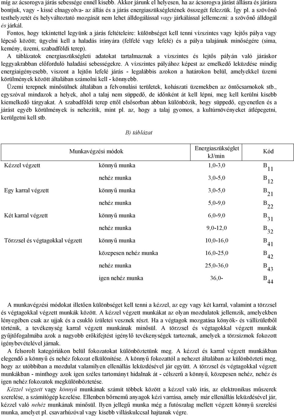 a szövőnő testhelyzetét és helyváltoztató mozgását nem lehet álldogálással vagy járkálással jellemezni: a szövőnő álldogál és járkál.