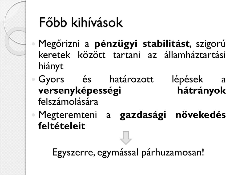 lépések a versenyképességi hátrányok felszámolására Megteremteni