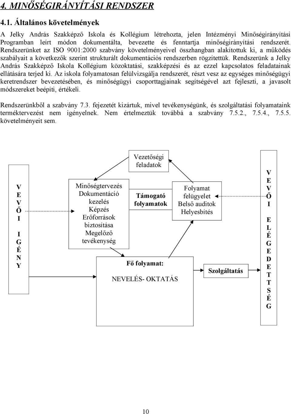 rendszerét. Rendszerünket az ISO 9001:2000 szabvány követelményeivel összhangban alakítottuk ki, a működés szabályait a következők szerint strukturált dokumentációs rendszerben rögzítettük.