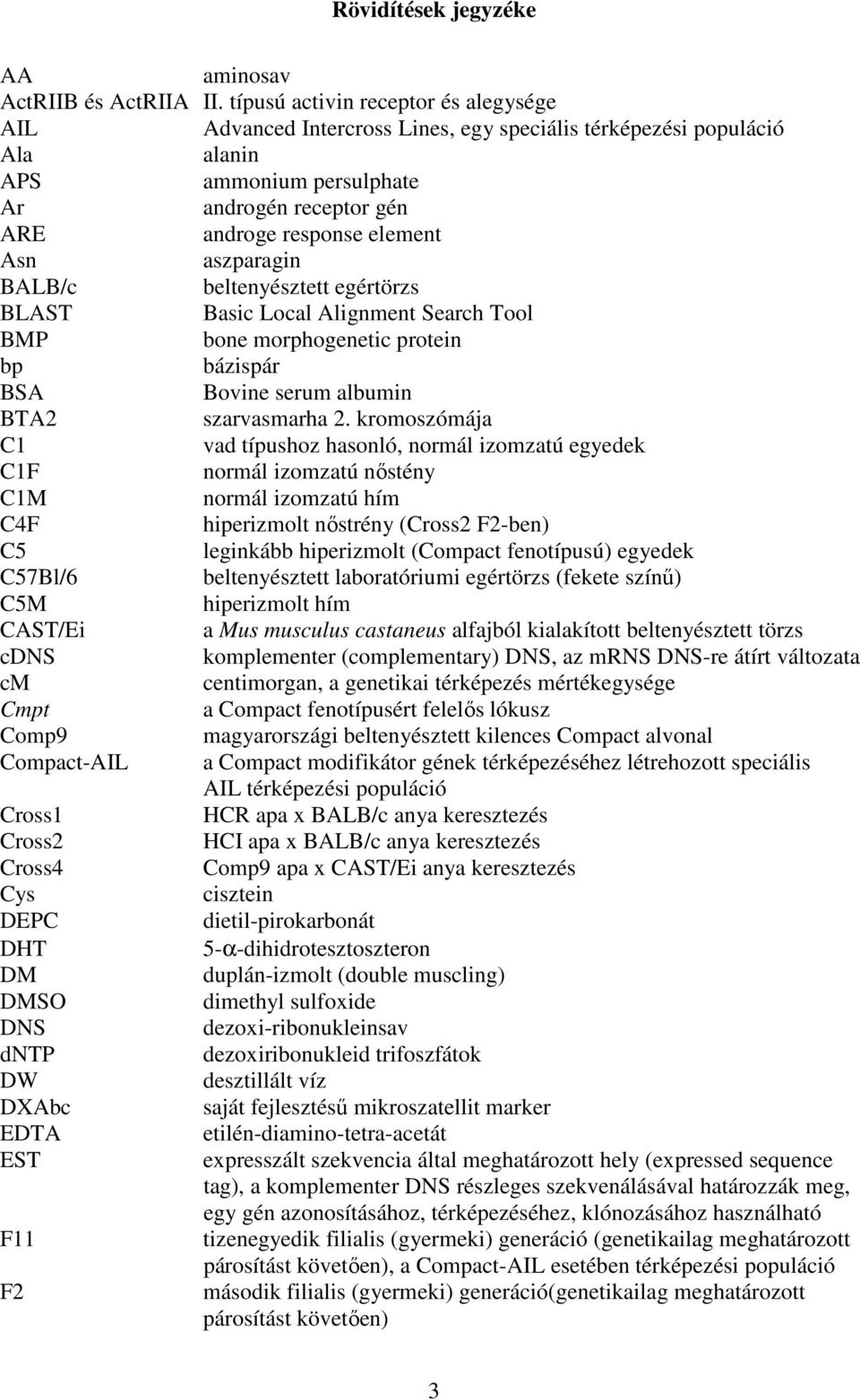 aszparagin BALB/c beltenyésztett egértörzs BLAST Basic Local Alignment Search Tool BMP bone morphogenetic protein bp bázispár BSA Bovine serum albumin BTA2 szarvasmarha 2.