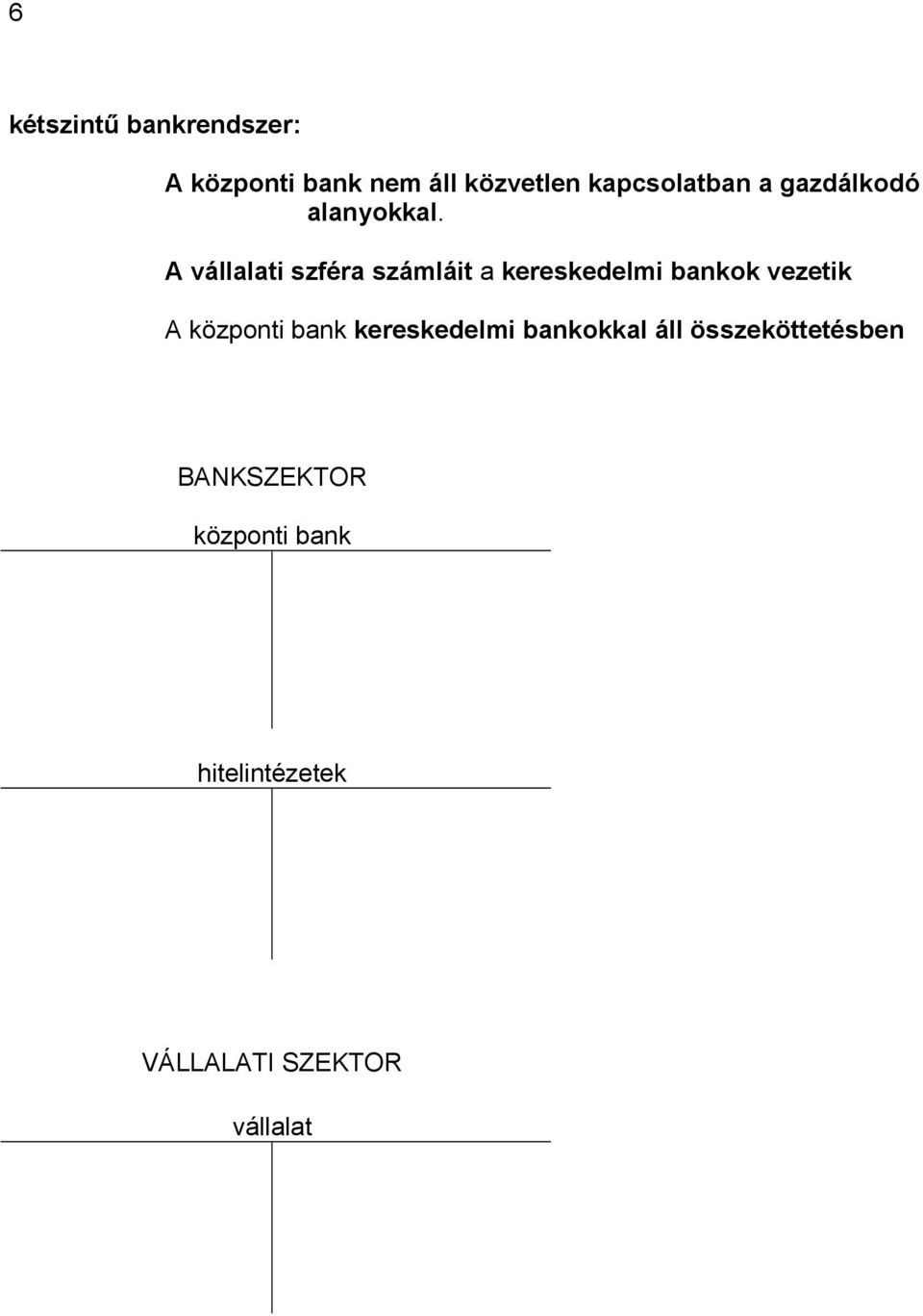 A vállalati szféra számláit a kereskedelmi bankok vezetik A központi