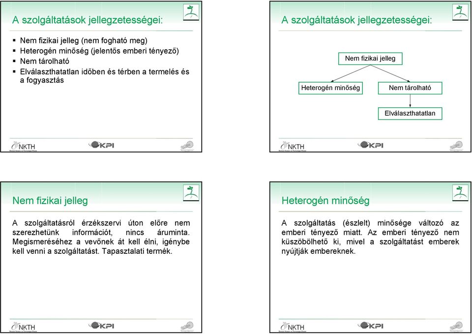 9 2008.05.15. 10 Nem fizikai jelleg A szolgáltatásról érzékszervi úton előre nem szerezhetünk információt, nincs áruminta.