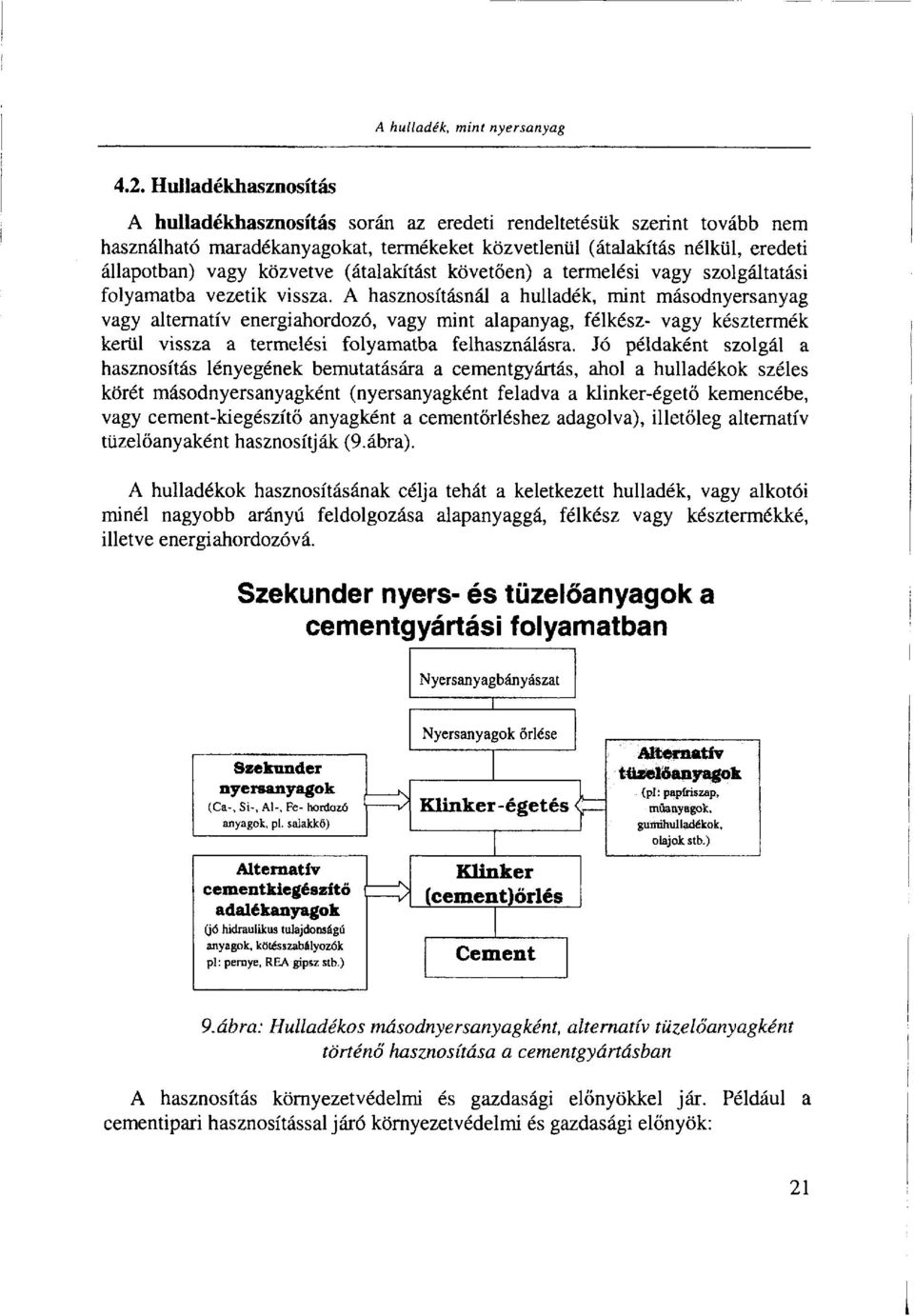 (átalakítást követően) a termelési vagy szolgáltatási folyamatba vezetik vissza.