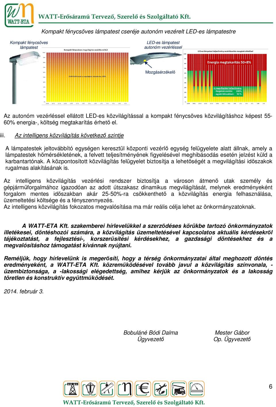 Az intelligens közvilágítás következő szintje A lámpatestek jeltovábbító egységen keresztül központi vezérlő egység felügyelete alatt állnak, amely a lámpatestek hőmérsékletének, a felvett