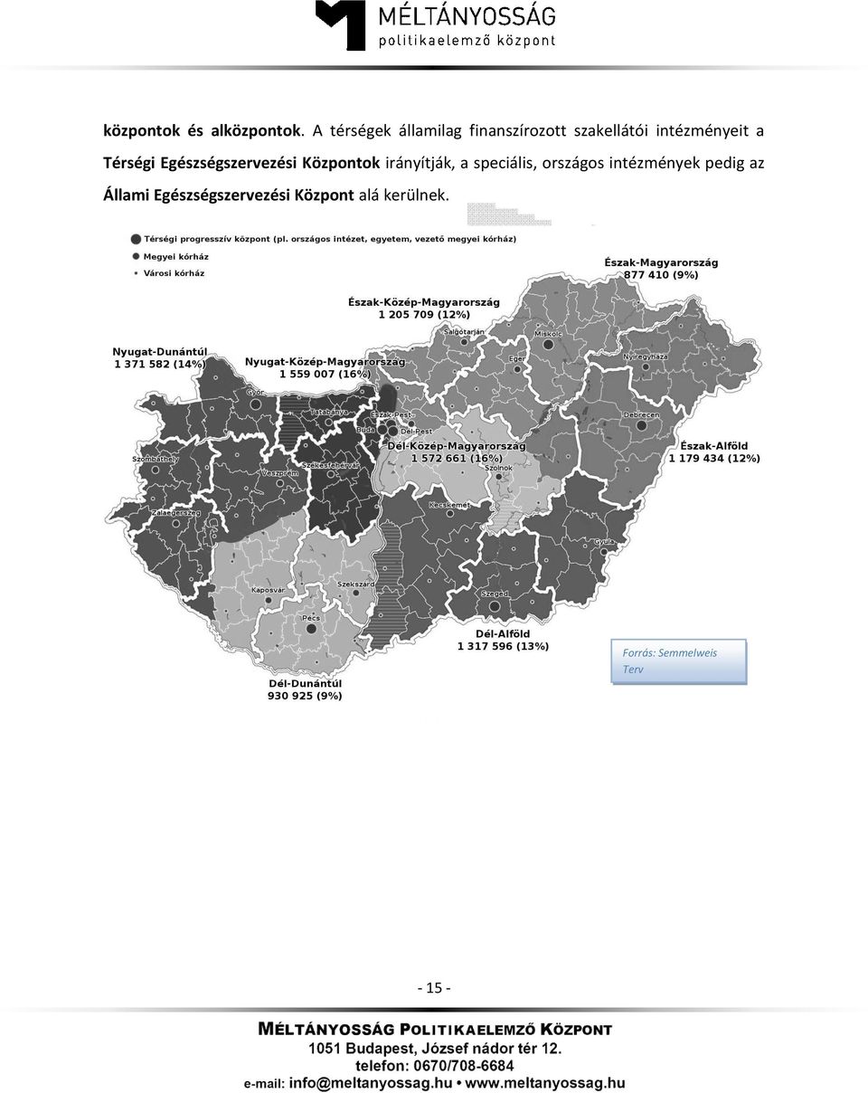 Térségi Egészségszervezési Központok irányítják, a speciális,