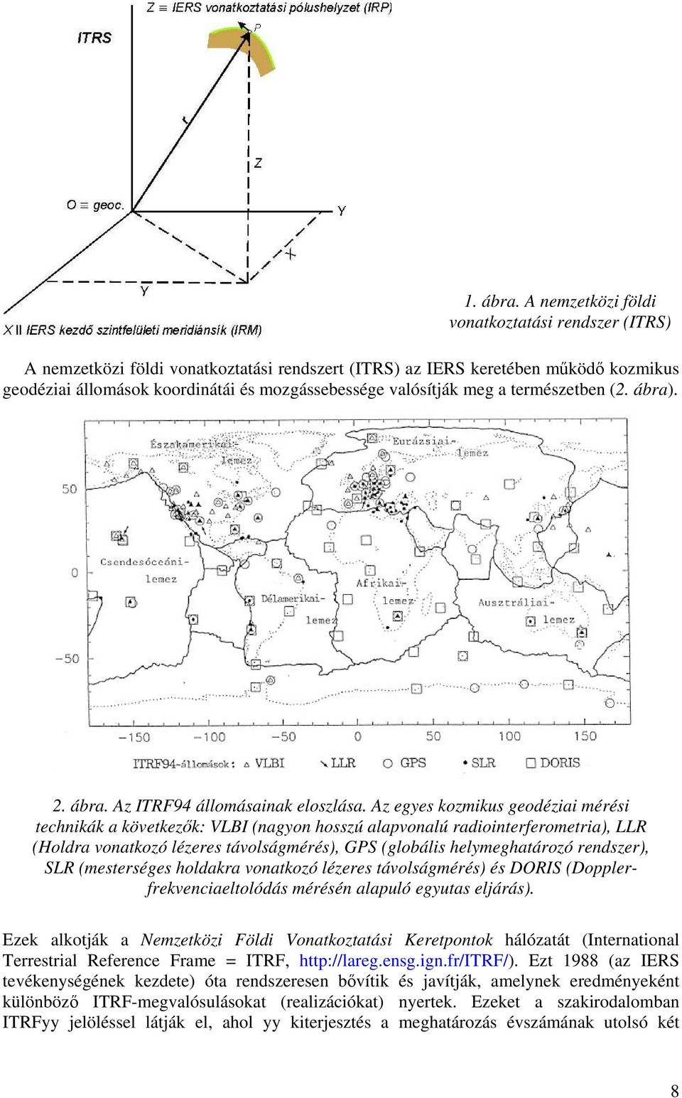 meg a természetben (2. ábra). 2. ábra. Az ITRF94 állomásainak eloszlása.